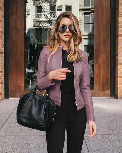 Veste Femme Effet Cuir – Coupe Ajustée & Style Élégant