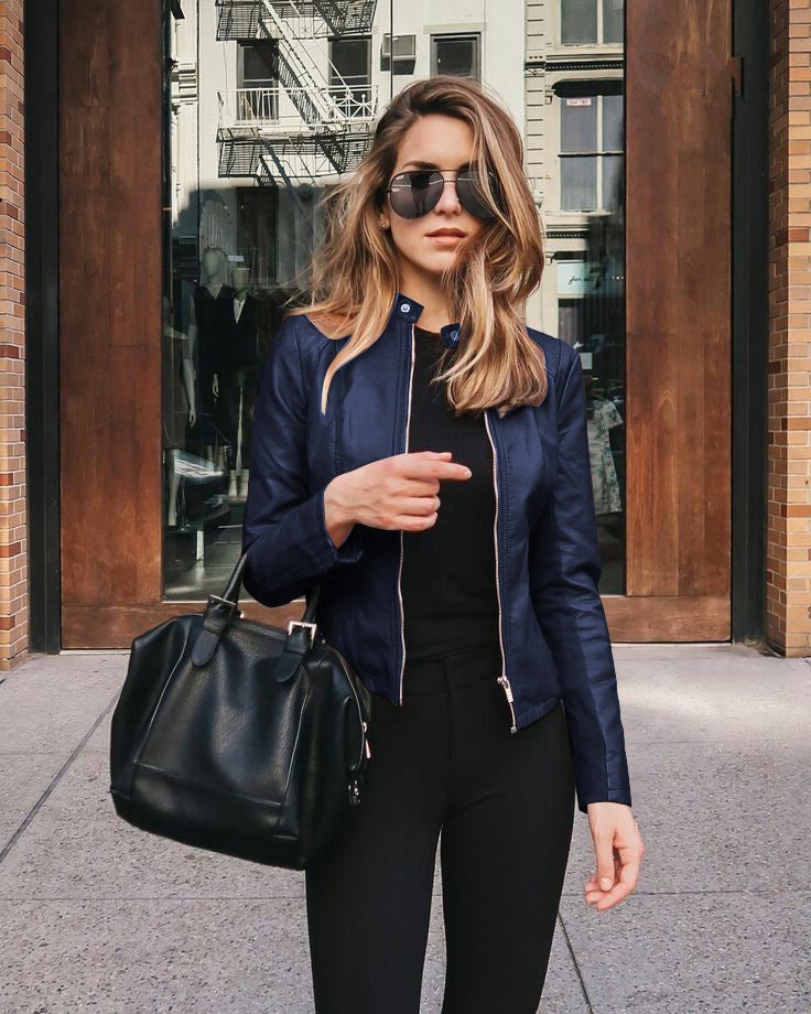 Veste Femme Effet Cuir – Coupe Ajustée & Style Élégant