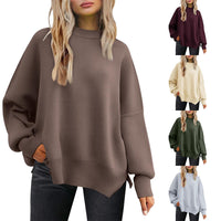 Pull Femme Oversize à Fentes Latérales – Maille Douce & Col Rond